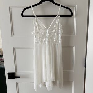 White Lace Chemise Lingerie Top
